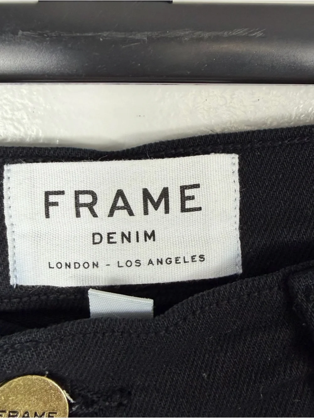 FRAME Le Cutoff Denim Shorts - Black sz 27 - Picture 3 of 7